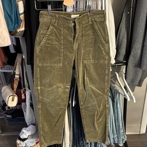 Anthropologie Olive Corduroy Pants